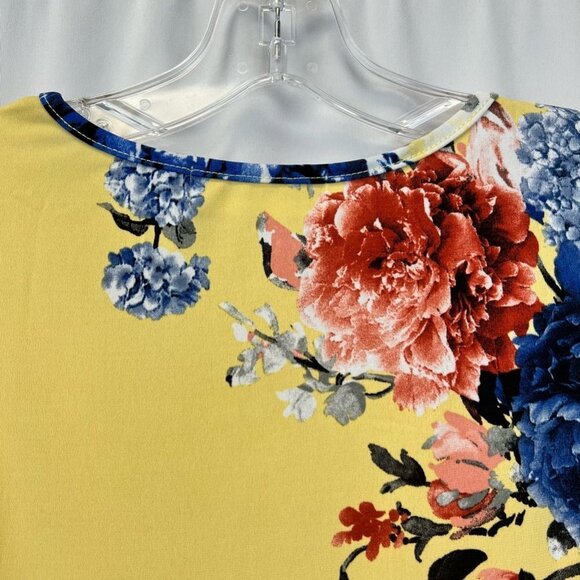 Saved By The Dress Womens Multicolor Floral Yellow/Multi Sleeveless Top Medium - Picture 8 of 11